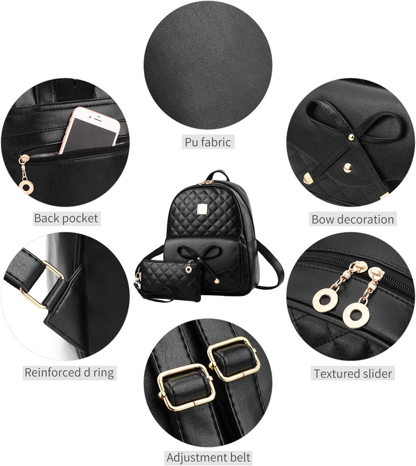 imageI IHAYNER Mini Backpack for Girls Gift Backpack Purse for Teen Girls Mini Backpack Travel Bag Bookbag Purse for Women 2PCSPink