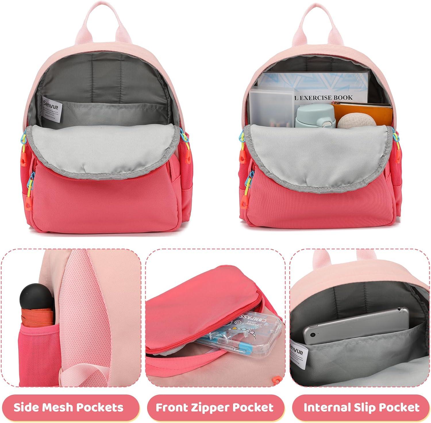 imageI IHAYNER Mini Backpack for Kids Girls Boys Small Toddler Backpacks Cute Backpack Purse Little Bookbag for School Travel Blue and Pink