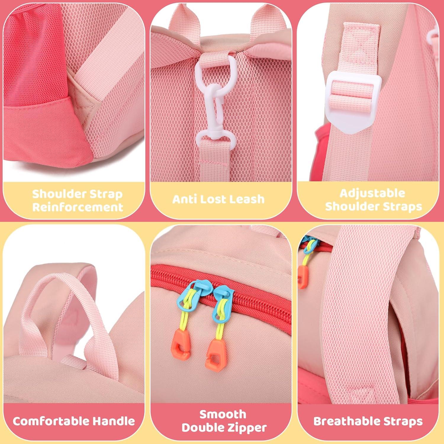 imageI IHAYNER Mini Backpack for Kids Girls Boys Small Toddler Backpacks Cute Backpack Purse Little Bookbag for School Travel Blue and Pink