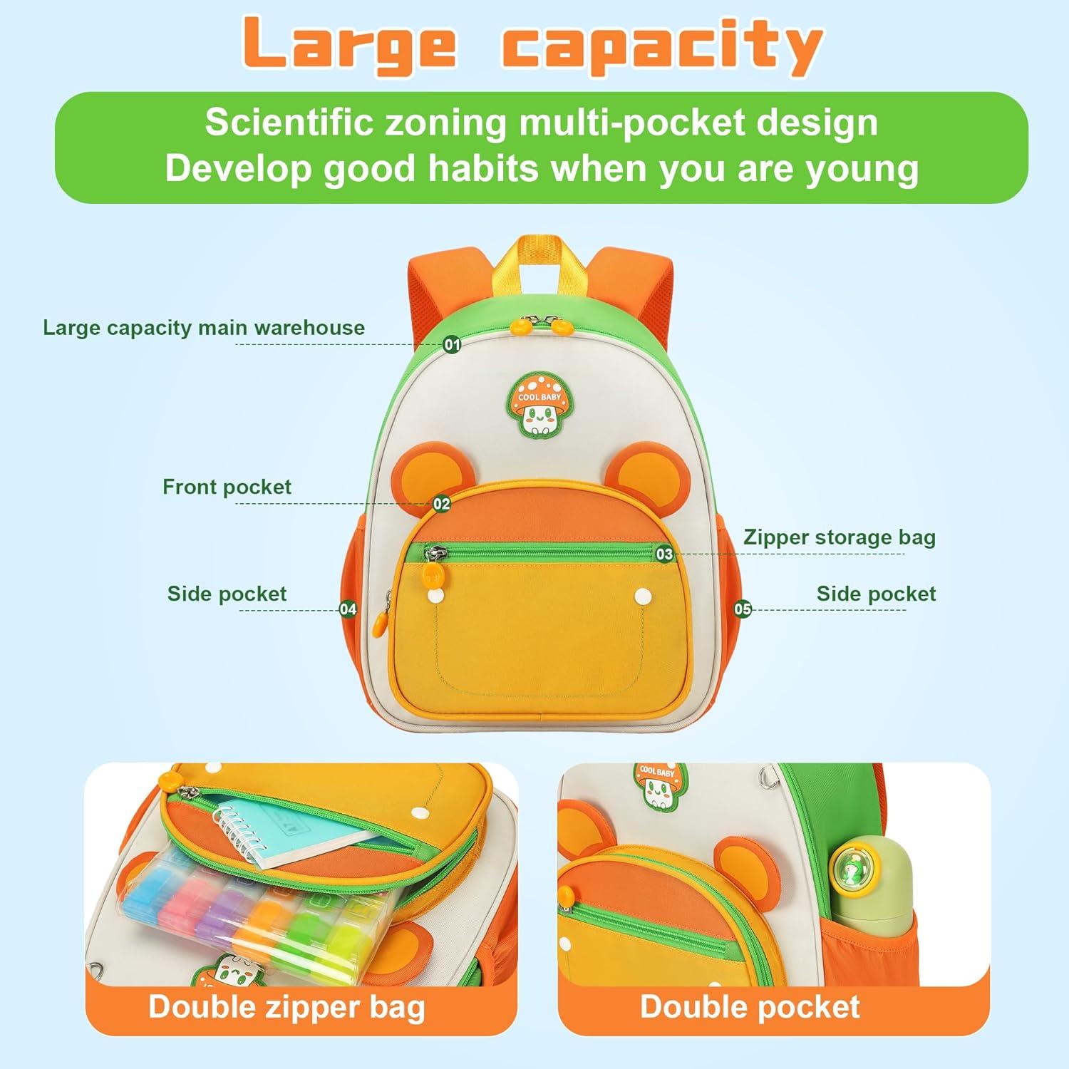 imageI IHAYNER Preschool Backpack for Girls Boys 26 Gift Kindergarten Cute Toddler Backpack Mini Animal Cartoon Schoolbag for Kids RabbitTiger
