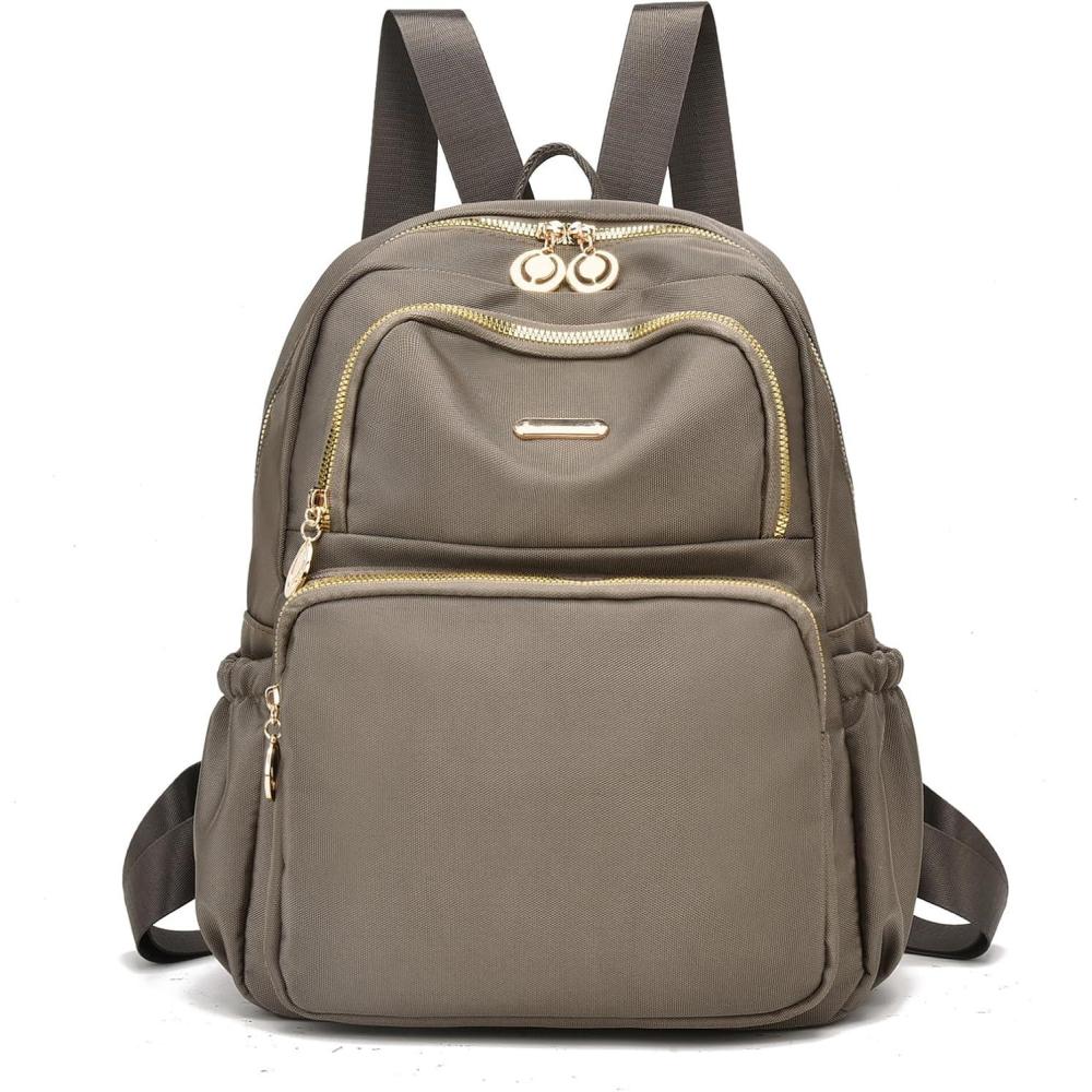 imageI IHAYNER Mini Backpack Purse Small Backpack for Women Lightweight Nylon Travel Bags Small Casual Daypacks for College Work Light GreenCamel