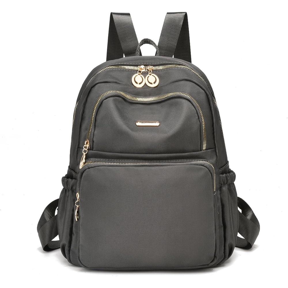 imageI IHAYNER Mini Backpack Purse Small Backpack for Women Lightweight Nylon Travel Bags Small Casual Daypacks for College Work Light GreenGrey