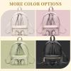 I IHAYNER Bowknot Mini Backpack Purse with Tassels Cute Small Backpack for Women Leather Little Bag Shoulder Bag for Ladies Black(Beige)