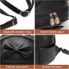 I IHAYNER Cute Little Backpack Purse with Bow Mini Backpack for Girls Teen Vegan Leather Pom Backpack Shoulder Bag for Women Black(Pure Black)