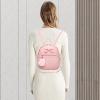 I IHAYNER Cute Little Backpack Purse with Bow Mini Backpack for Girls Teen Vegan Leather Pom Backpack Shoulder Bag for Women Black(Pure Pink)