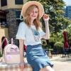 I IHAYNER Cute Little Backpack Purse with Bow Mini Backpack for Girls Teen Vegan Leather Pom Backpack Shoulder Bag for Women Black(Purple)