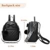 I IHAYNER Cute Little Backpack Purse with Bow Mini Backpack for Girls Teen Vegan Leather Pom Backpack Shoulder Bag for Women Pure Pink(Pure Black)
