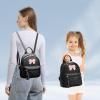 I IHAYNER Girls Bowknot Cute Leather Backpack Mini Backpack Purse for Women Small Bookbag Travel Daypacks with Charm Tassel Purple(Black)