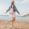 I IHAYNER Girls Bowknot Cute Leather Backpack Mini Backpack Purse for Women Small Bookbag Travel Daypacks with Charm Tassel Purple(Pink)