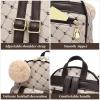 I IHAYNER Girls Fashion Backpack Mini Backpack Purse for Women Teenage Girls Purses PU Leather Pompom Backpack Shoulder Bag(Beige)
