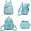 I IHAYNER Girls Fashion Backpack Mini Backpack Purse for Women Teenage Girls Purses PU Leather Pompom Backpack Shoulder Bag(Green)