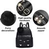 I IHAYNER Girls Fashion Backpack Mini Backpack Purse for Women Teenage Girls Purses PU Leather Pompom Backpack Shoulder Bag(Turquoise)