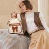 I IHAYNER Girls Mini Backpack Cute Bowknot Leather Backpack for Girls Designer Small Shoulder Bag Fashion Handbag for Women Brown(Brown)
