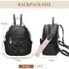 I IHAYNER Girls Mini Backpack Cute Bowknot Leather Backpack for Girls Designer Small Shoulder Bag Fashion Handbag for Women Brown(Pure Black)