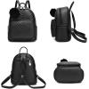 I IHAYNER Mini Backpack for Women 3-PCS Leather Backpack Purse Small Backpacks for Women Ladies Pompom Backpack Shoulder Bag Pink(Pink)