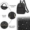 I IHAYNER Mini Backpack for Women Nylon Travel Purse Small Anti Theft Shoulder Bag Casual Lightweight Daypack With Rivets for Ladies Black(Green)