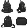 I IHAYNER Mini Backpack for Women Nylon Travel Purse Small Anti Theft Shoulder Bag Casual Lightweight Daypack With Rivets for Ladies Black(Green)