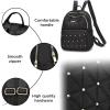 I IHAYNER Mini Backpack for Women Nylon Travel Purse Small Anti Theft Shoulder Bag Casual Lightweight Daypack With Rivets for Ladies Black(Khaki)
