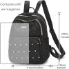 I IHAYNER Mini Backpack for Women Nylon Travel Purse Small Anti Theft Shoulder Bag Casual Lightweight Daypack With Rivets for Ladies Black(Khaki)