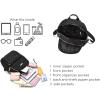 I IHAYNER Mini Backpack for Women Nylon Travel Purse Small Anti Theft Shoulder Bag Casual Lightweight Daypack With Rivets for Ladies Black(Pure Black)