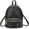 I IHAYNER Bowknot Mini Backpack Purse with Tassels Cute Small Backpack for Women Leather Little Bag Shoulder Bag for Ladies Black(Black)