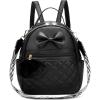 I IHAYNER Cute Little Backpack Purse with Bow Mini Backpack for Girls Teen Vegan Leather Pom Backpack Shoulder Bag for Women Black(Pure Black)