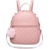 I IHAYNER Cute Little Backpack Purse with Bow Mini Backpack for Girls Teen Vegan Leather Pom Backpack Shoulder Bag for Women Pure Pink(Pure Pink-1)