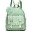 I IHAYNER Girls Fashion Backpack Mini Backpack Purse for Women Teenage Girls Purses PU Leather Pompom Backpack Shoulder Bag(Green)
