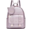 I IHAYNER Girls Fashion Backpack Mini Purse Backpack for Women Small Leather Backpack Purse for Teen Girls with Coin Purse(Pearl Purple-1)
