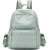 I IHAYNER Mini Backpack for Women Nylon Travel Purse Small Anti Theft Shoulder Bag Casual Lightweight Daypack With Rivets for Ladies Black(Green)