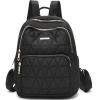 I IHAYNER Mini Backpack for Women Nylon Travel Purse Small Anti Theft Shoulder Bag Casual Lightweight Daypack With Rivets for Ladies Black(Pure Black)