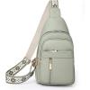 I IHAYNER Small Sling Bag for Women Vegan Leather Fanny Pack Crossbody Bag for Women Casual Daypack for Travel Chest Bag(Green)