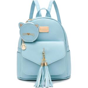 I IHAYNER Girls Fashion Backpack Mini Purse Backpack for Women Small Leather Backpack Purse for Teen Girls with Coin Purse(Light Blue)