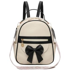 I IHAYNER Girls Mini Backpack Cute Bowknot Leather Backpack for Girls Designer Small Shoulder Bag Fashion Handbag for Women Brown(Black)