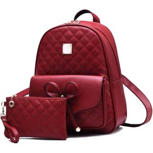 I IHAYNER Mini Backpack for Girls Gift, Backpack Purse for Teen Girls Mini Backpack, Travel Bag Bookbag Purse for Women, 2PCS(Wine)