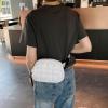 I IHAYNER Quilted Puffer Belt Bag Fanny Waist Packs Small Crossbody Bag with Adjustable Strap for Traveling Hiking White(Pink)