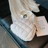 I IHAYNER Quilted Puffer Belt Bag Fanny Waist Packs Small Crossbody Bag with Adjustable Strap for Traveling Hiking White(White)