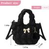 I IHAYNER Quilted Puffer Tote Bag Small Crossbody Shoulder Bag with Zipper Bubble Hobo Handbag Carryall Bag for Women(Black)