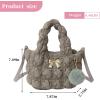 I IHAYNER Quilted Puffer Tote Bag Small Crossbody Shoulder Bag with Zipper Bubble Hobo Handbag Carryall Bag for Women(Brown)