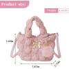 I IHAYNER Quilted Puffer Tote Bag Small Crossbody Shoulder Bag with Zipper Bubble Hobo Handbag Carryall Bag for Women(Pink)