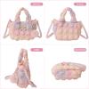 I IHAYNER Quilted Puffer Tote Bag Small Crossbody Shoulder Bag with Zipper Bubble Hobo Handbag Carryall Bag for Women(White)