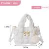 I IHAYNER Quilted Puffer Tote Bag Small Crossbody Shoulder Bag with Zipper Bubble Hobo Handbag Carryall Bag for Women(White)