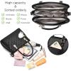 I IHAYNER Womens Leather Handbags Purses Top-handle Totes Satchel Shoulder Bag for Ladies with Pompon(Large Black)