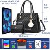 I IHAYNER Womens Leather Handbags Purses Top-handle Totes Satchel Shoulder Bag for Ladies with Pompon(Large Khaki)