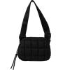 I IHAYNER Quilted Puffer Belt Bag Fanny Waist Packs Small Crossbody Bag with Adjustable Strap for Traveling Hiking White(Black)