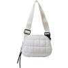 I IHAYNER Quilted Puffer Belt Bag Fanny Waist Packs Small Crossbody Bag with Adjustable Strap for Traveling Hiking White(White)