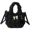 I IHAYNER Quilted Puffer Tote Bag Small Crossbody Shoulder Bag with Zipper Bubble Hobo Handbag Carryall Bag for Women(Black)
