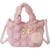 I IHAYNER Quilted Puffer Tote Bag Small Crossbody Shoulder Bag with Zipper Bubble Hobo Handbag Carryall Bag for Women(Pink)