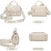 I IHAYNER Crossbody Bags for Women Vegan Leather Purses Top Handle Small Designer Shoulder Handbags with Wide Strap Beige