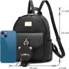I IHAYNER Girls Fashion Backpack Mini Purse Backpack for Women Small Leather Backpack Purse for Teen Girls with Coin Purse(Black-2)